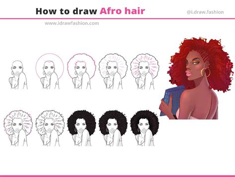 how to draw afro hair